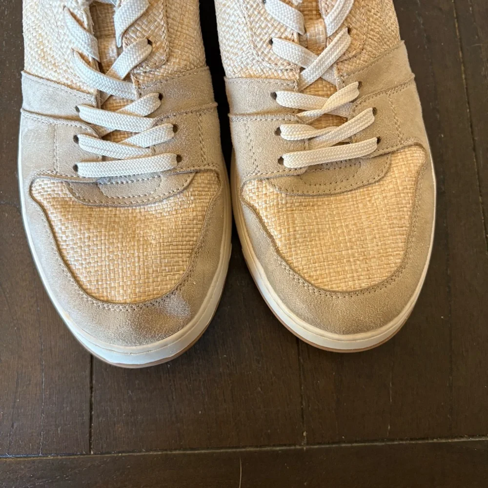 Steven New York Finn‎ Court Chunky Platform Sneakers Shoes Raffia Size 9.5M